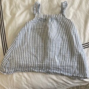 Blue and white striped sundress